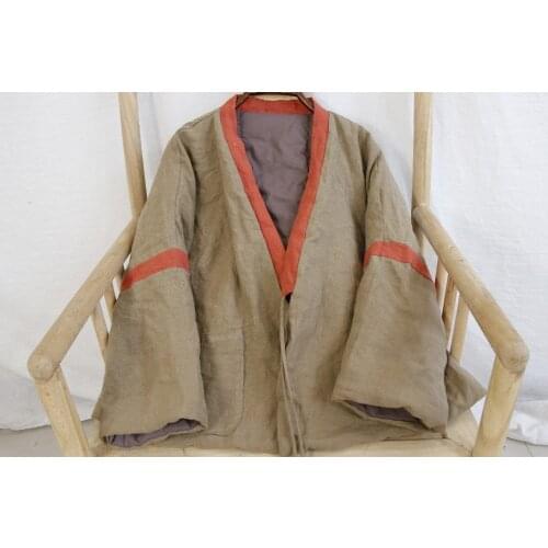 Women Winter Parkas 2020 Linen Cotton-Padded Coat Contrast Color Thicke Warm Lace Up Pockets Casual Women Warm Coat