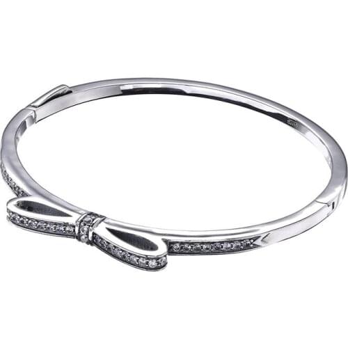 Ajax 925 Sterling Silver Butterfly Bow Lady Bracelet Charms Fine Jewelry For Women