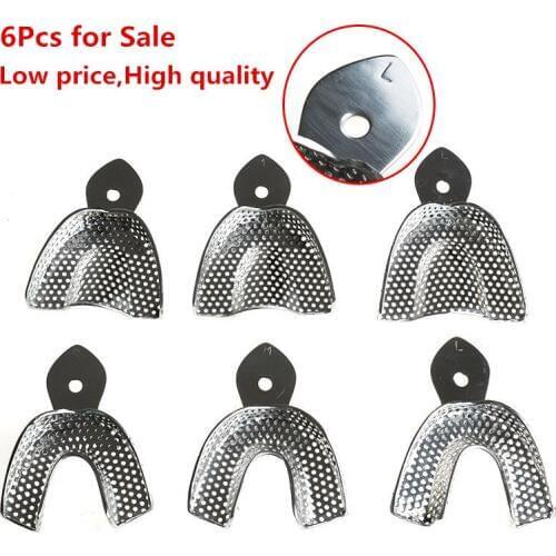 1 Set Dental Lab Equipment L/M/S Size Upper Lower Stainless Steel Impression Trays With Holes For Dental Lab Free Shipping