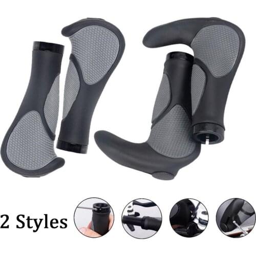 1 Pair Double Lock Car Vice Handle Non-slip Bicycle Horn Rubber Handle Mountain Bike Riding Accessories