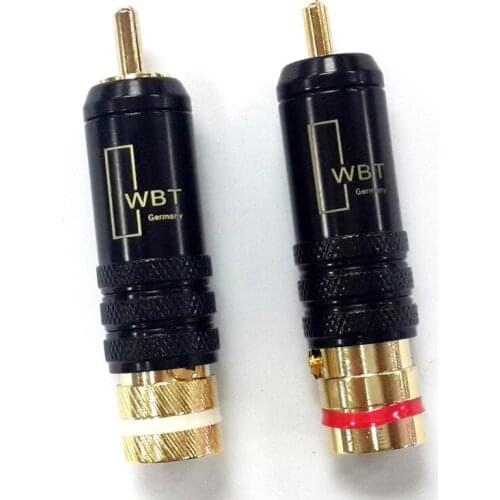 1 Pair RCA Connector Connectors Male Signal Line Plug WBT 0144 RCA Plug Lotus Head Copper RCA Plug Connectors Approx.53mm