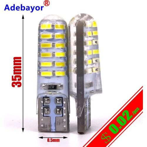 1pcs T10 W5W 192 168 501 24 SMD Silicone Case 24 SMD 3014 LED Car Reading Light 24 LED Auto Wedge Bulb Parking Lamps 12V