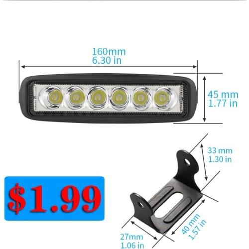1PC traight Slim LED Work Light Bar Single Row Driving Lamp 6INCH For Auto Motorcycle Truck Boat Tractor Trailer Offroad 12V-24V