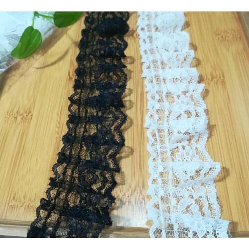 1Yards Tulle Lace Fabric Ribbon 4cm White Lace Trim Guipure Laces Appliques Lace Fabric For Wedding Dresses dentelle noire T01