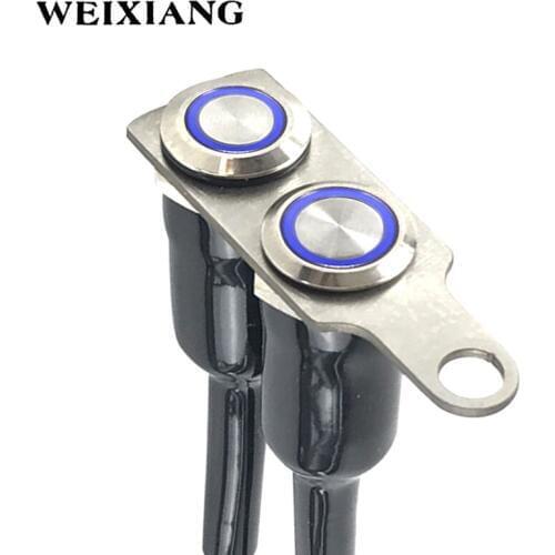 304 Stainless Steel LED Motorcycle Switch ON-OFF Handlebar Adjustable Mount Waterproof Switches Button DC12V Headlight Fog Light