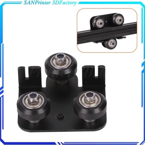 3D Printer 2020 Openbuilds V Slot gantry plat set slide plate pulley for CR-10 / Ender-3 Metal Extruder Nozzle Fixing wheels