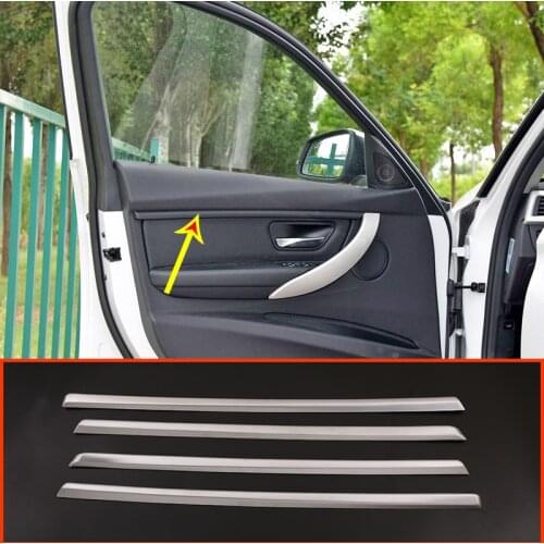 4pcs ABS Matt Car Interior Door Decoration Strips Trim For BMW 3 series F30 2017-2019 Year Accessories
