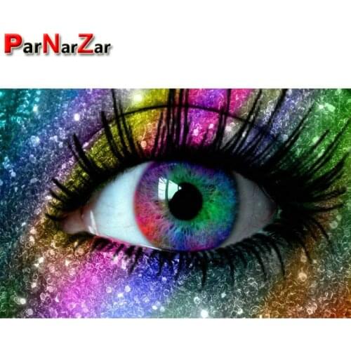 ParNarZar 5D DIY Diamond Painting Colourful Eye Pattern Crystal Diamond Embroidery Picture Art Hobby Crafts
