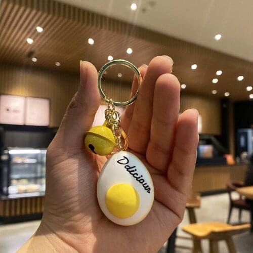 Creative ice cream cartoon omelette food keychain cute simulation food cute pendant accessory key ring