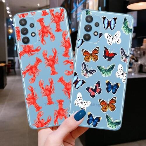 For Samsung A52 A72 A32 Case Soft TPU Cute butterfly Silicone Cover Phone Cases For Samsung A51 A71 A31 A41 21S A50 A70 Coque