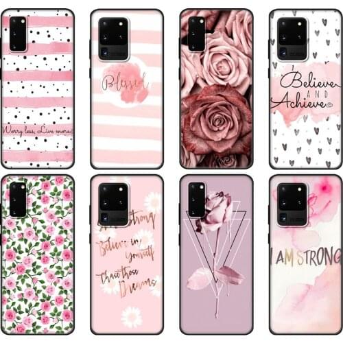 Black tpu Case For Samsung galaxy S20 /S20 PLUS/S20 ultra/S20+ /S20FE back cover cute phink pattern