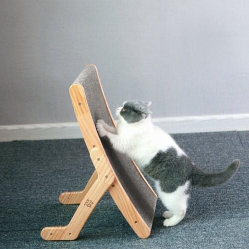 Wood Cat Scratcher Solid Cat Scratch Toy Board Claw Grinder Corrugated Cardboard Nest Vertical Sofa Protector for Cat Kitten