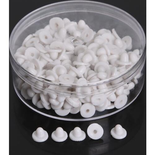 DIY White Rubber Earring Backs Stoppers Ear Post Nuts Charms Findings 5x7MM For Earrings Accessories (Contain Box)