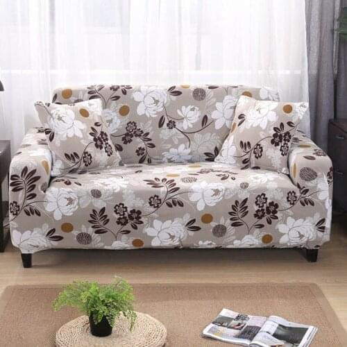 Elastic Sofa Cover Flowers Slipcover Tight Wrap All-inclusive Corner Sofa Cover Stretch Furniture Covers 1/2/3/4 seater CZ47