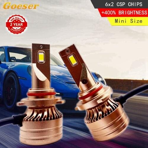 Goeser Car Light LED Headlight Bulb H7 LED Canbus H4 Lamp H11 H1 9005 9006 9012 12V 6000K Mini Size 2 Year Warranty Fog Light