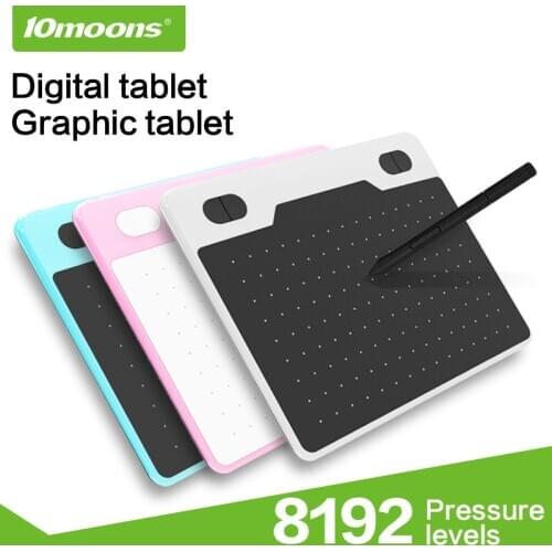 10moons 6 Inch Ultralight Graphic Tablet 8192 Levels Digital Drawing Tablet Battery-Free Pen Compatible Android Device