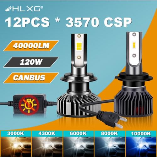 H11 Led H8 H4 H7 H1 HB4 HB3 9005 9006 lamp motorcycle Headlight Bulbs Fanless Car Auto Fog lights 12000LM Nebbia CSP 6000K HLXG