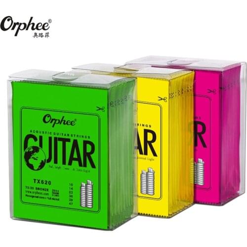 Orphee Hot Sell 1 SET ACOUSTIC Guitar String Hexagonal core+8% nickel FULL,Bronze Bright tone& Extra light Extra Light Medium