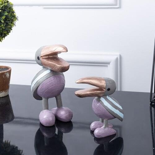 Creative Retro Resin Seabird Sculpture Ornaments Home Living Room Wine Cabinet Desktop Furnishings Crafts Kids Room Accessories