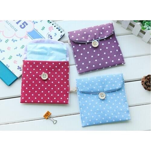Mini ladies cotton and linen coin purse jewelry bag USB earphone bag household cotton and linen sanitary napkin storage bag