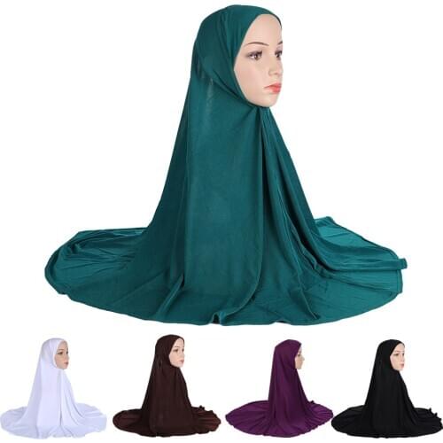 Muslim Women Prayer Hat Long Scarf Hijab Islamic Large Overhead Wrap Amira Cover Hat Turban Headscarf Worship Service Head Wrap