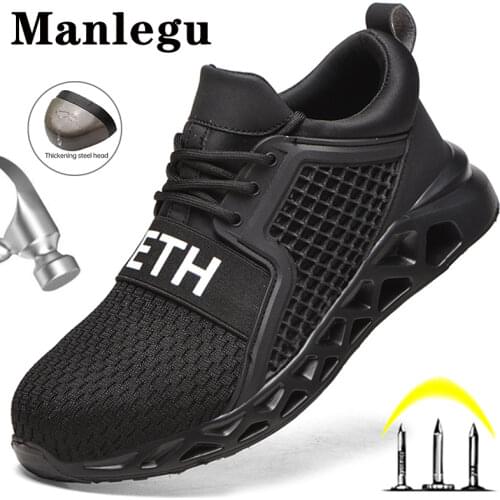 High Quality Men Boots Safety Shoes Steel Toe Safety Boots Work Safety Boots Working Shoes Breathable Work Boots Dropshipping 48