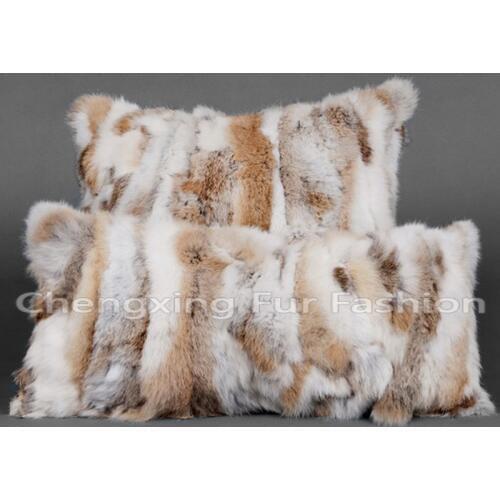 CX-D-17A 50x50cm Home Cozy Genuine Rabbit Fur Pillow Cover