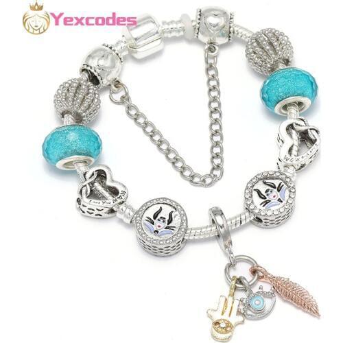 Yexcodes New Summer Style Charm Bracelet, Queen Heart-shaped Beaded Bracelet And Bracelet, Fashion Jewelry Pulseras Mujer
