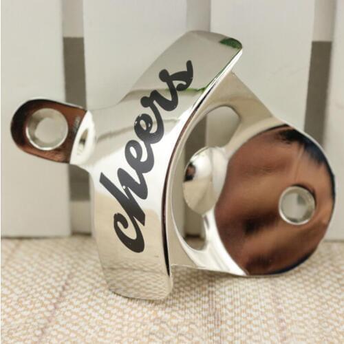 Custom Logo Engraved Wall Mounted Bar Beer Bottle Opener Polished Zinc Alloy Wall Fixed Bottle Opener LX2832