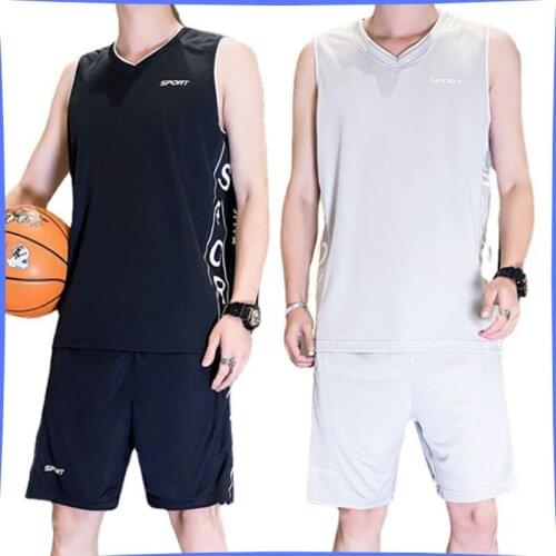 Student Sports Suit Large Size Boys And Youth Sweat-absorbent Quick-drying Vest Basketball Uniform Running Two-piece Suit