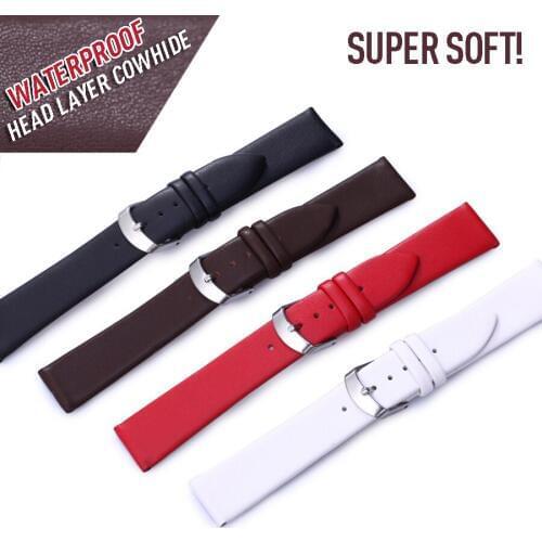 2018 New Arrived Ultrathin Cowhide Band Real Genuine Leather Watchband Super Soft Watch Strap Accessories For Men Women 8mm-22mm