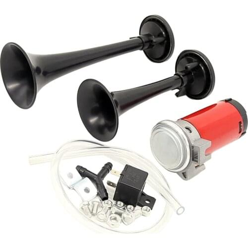 Air Horn Dual Electric Pump Trumpet Super Loud 130db 12V Compressor Set Car Truck Train