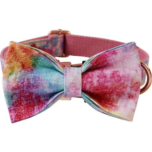 Xuanran 01 Pink Retailing Particular Colorful Fashion Dog Collar Unique Style Print Dog Collars And Leashes Set