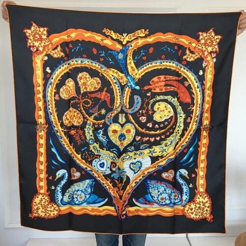 Women 100% Silk Neckerchief Wraps Female Fashion Scarves Shawl High Quality 35"x35"