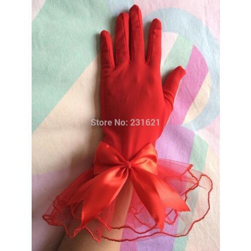Womens sexy mesh gloves short black white red lace gloves married gloves