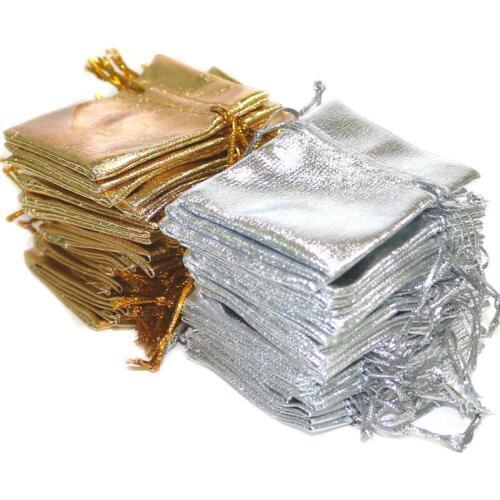 100PCS Gold Silver Wedding Gift Bag Earring Necklace