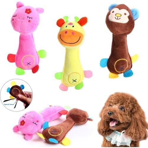Pet Funny Plush Toys Squeak Chew Dog Toys Sound Dolls Dog Cat Fleece Elephant Duck Pig Fit for All Pets Durability 2021 New
