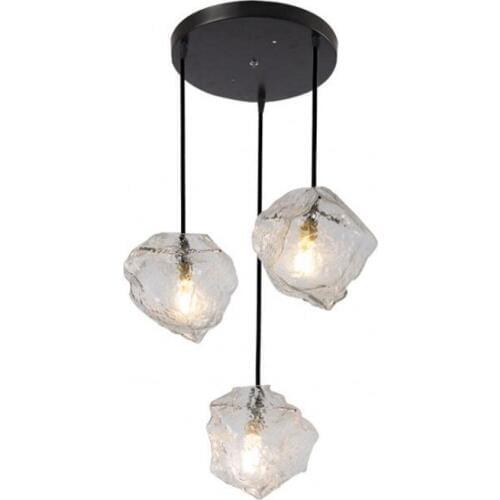 220V G9 Nordic creative glass and stone lamp bedroom dining hall balcony LED ice glass pendant lamp