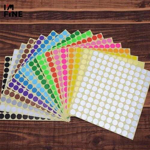 8/10/13/16/19/25/32/50/100/mm 12 Colors Round small colorful Pink black white Sticker Circle Labels Round sticker labels