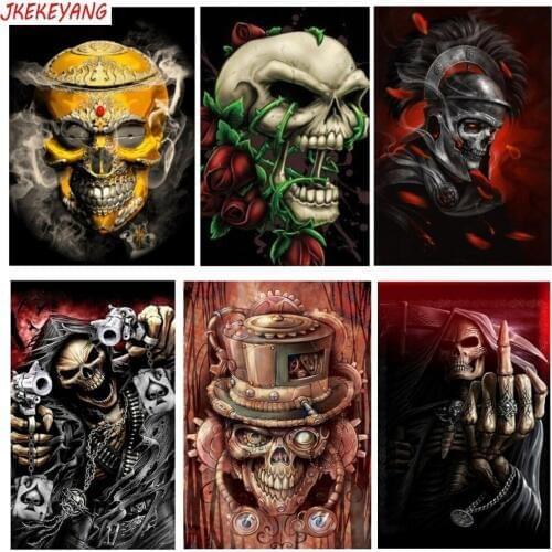 Full Square/round Drill 5D DIY Diamond Painting Skull and flower Embroidery Cross Stitch Home Decor Y3464