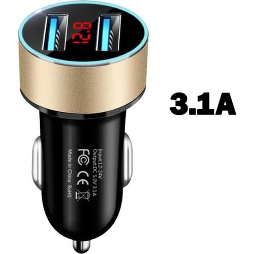CHO01 3.1A Car Charger QC 3.0 LED Display Type-C Fast Charger Quick Charger For iPhone Xiaomi USB Phone Tablet pc Charger In Car