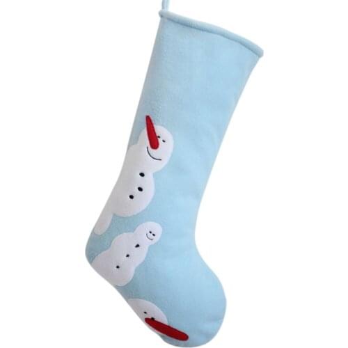 Free shpping Christmas socks Christmas gifts santa claus snowman pattern applique embroidery PH731