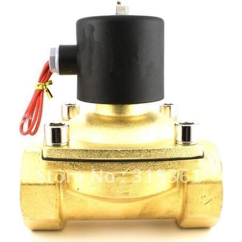 Free Shipping High Quality 2PCS In Lot 1.5'' Zinc Alloy Brass Water Solenoid Valve 2W400-40 DC12V 0.8MPa Pressure