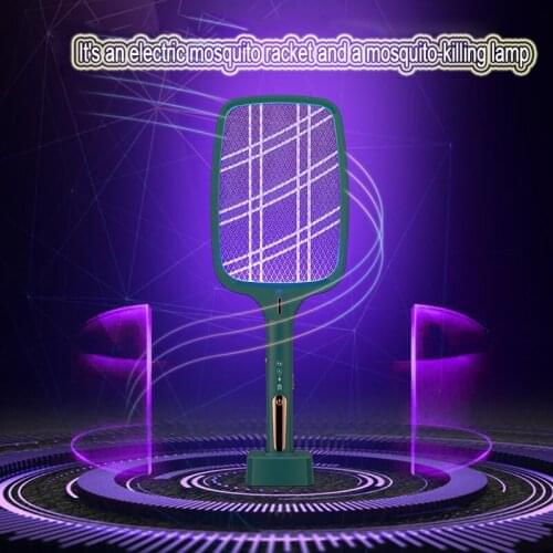 Two In One Electric Mosquito Swatter USB Rechargeable LED Quiet Indoor Mosquito Killer Dual Purpose Electric Mosquito Swatter