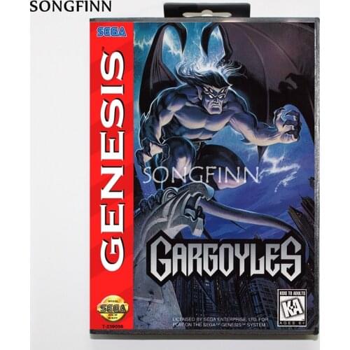 16 bit MD Memory Card With Box for Sega Mega Drive for Genesis Megadrive - gargoyles