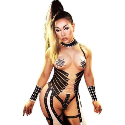 Sexy Mechanical tight-fitting Jumpsuit Men And Women With The Same Team Performances Show Costume Party Celebration Birthday