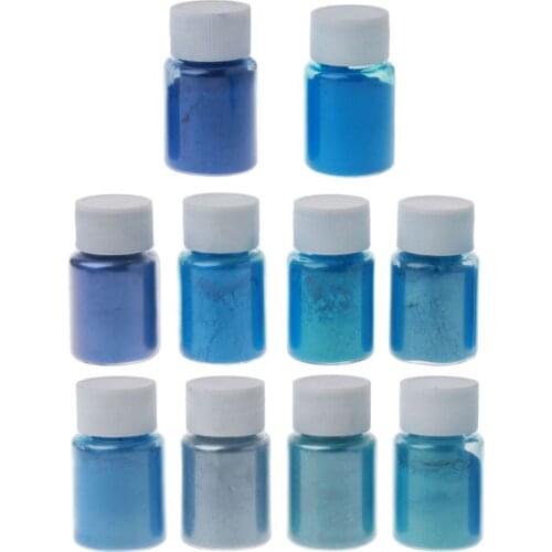 10 Colors Sea Blue Mica Powder Pearl Pigment Epoxy Resin Colorant Cosmetic Grade