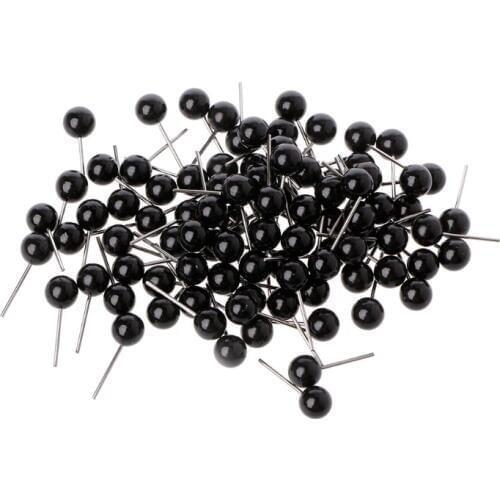 100Pcs Glass Eyes 4 To 14mm Needle Felting Kit Black Beans Puppet Doll Craft