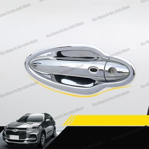 Lsrtw2017 for Chery Tiggo 8 Car Door Handle Cover Trims Decorative Interior Accessories Mouldings 2018 2019 2020 Auto Sticker