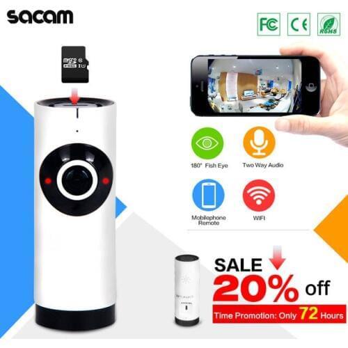 180 Degree Panoramic Fish Eye Lens View Wifi IP Camera Night IR 2-Way Talk Wireless High Definition Remote Access